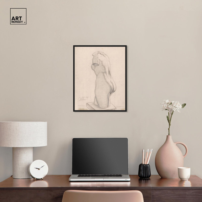Touch of the Immortal Canvas Vintage Figurative par , H 21 po x l 17 po, Cadre flottant noir