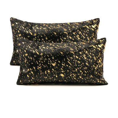 Housse de coussin rectangulaire en cuir et insert