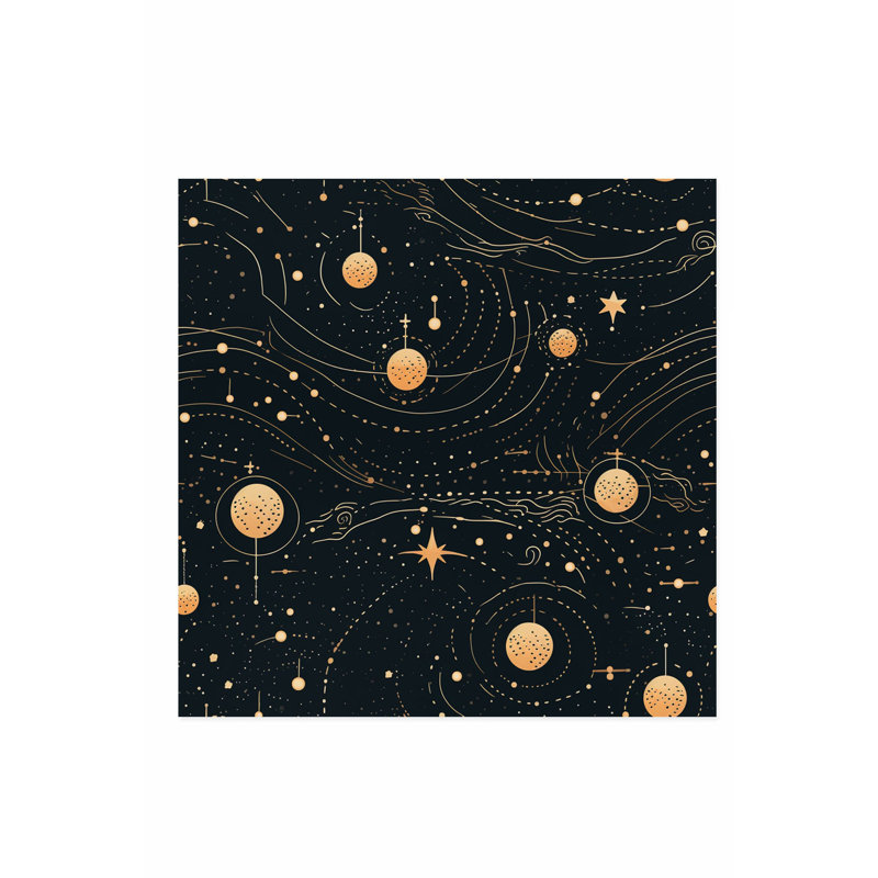 Astronomie et espace, motif d'étoiles, impression d'art moderne sans cadre, H 12 po x l 12 po