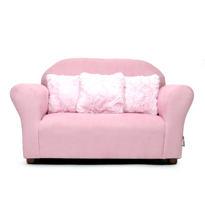 Spitzer Kids Club Sofa with Accent Pillows, Pink