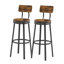 ° Tabourets de bar pivotants confortables, structure en métal brun rustique, style industriel pour les repas et les rassemblements