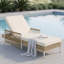 Méridiennes de patio réglables, chaise de piscine moderne en rotin d'acier