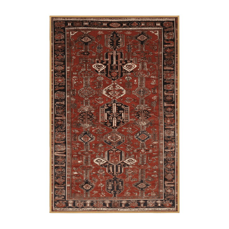 Tapis brun lavable à la machine, Rectangle 7 pi x 9 pi