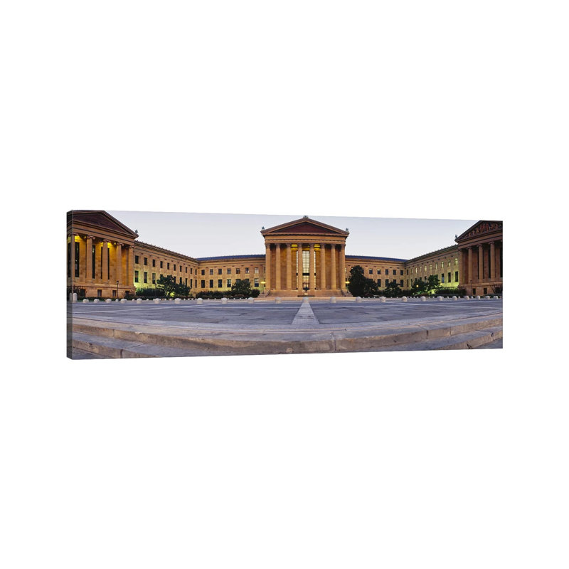 Facade Of A Museum, Philadelphia Museum Of Art, Philadelphia, Pennsylvania, USA - Wrapped Canvas Panoramic Print