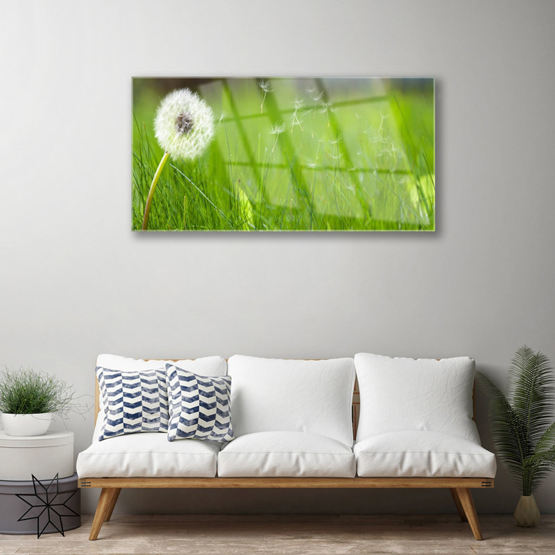 Pusteblume Grass - No Frame Print on Glass