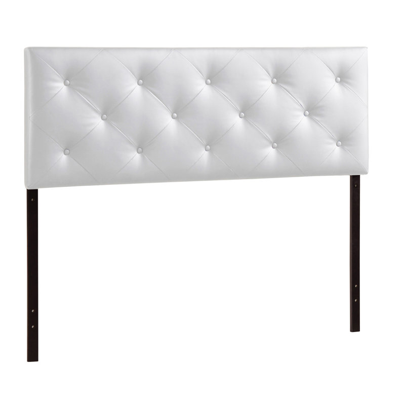 Erietta Upholstered Panel Headboard, Queen, White