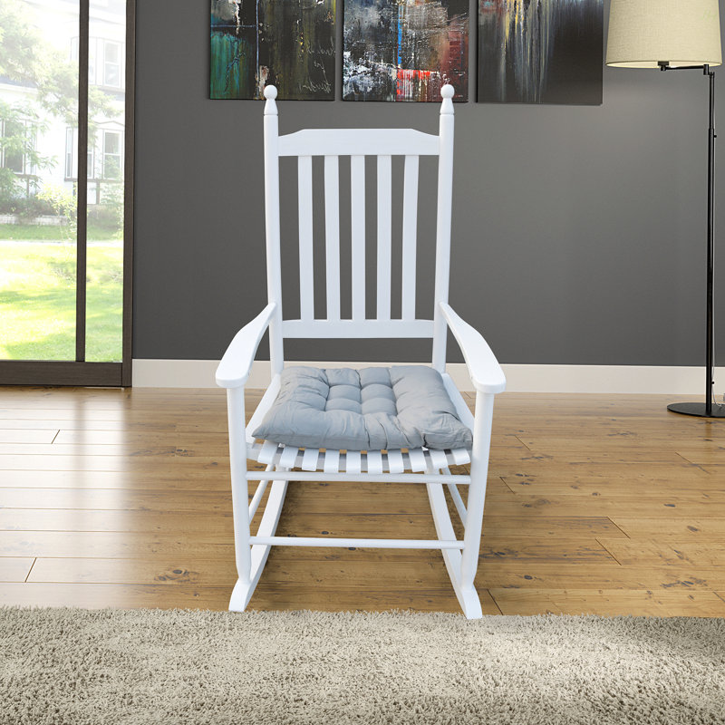 Chaise berçante en bois BLANC, sans passe-partout, Blanc