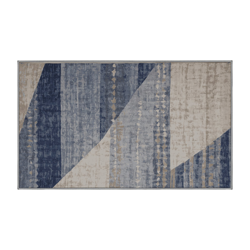 Machine Washable Gray Area Rug, Rectangle 8' x 12'