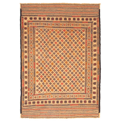 Shiravan SMK Beige Tapestry Kilim 4'1" x 5'11"