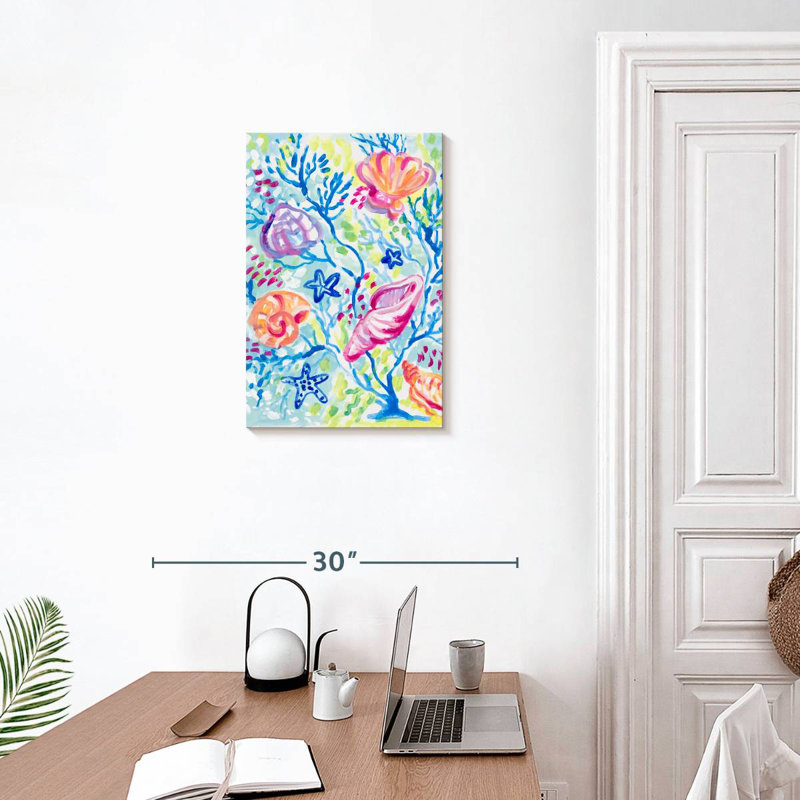 Brampt, coquillages dans le corail, H 24 po x l 16 po