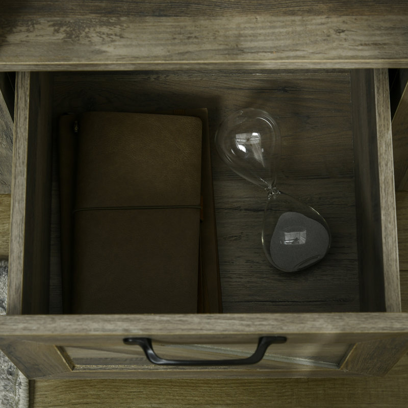 Christchurch End Table with Storage, Gray Oak, Gray Oak