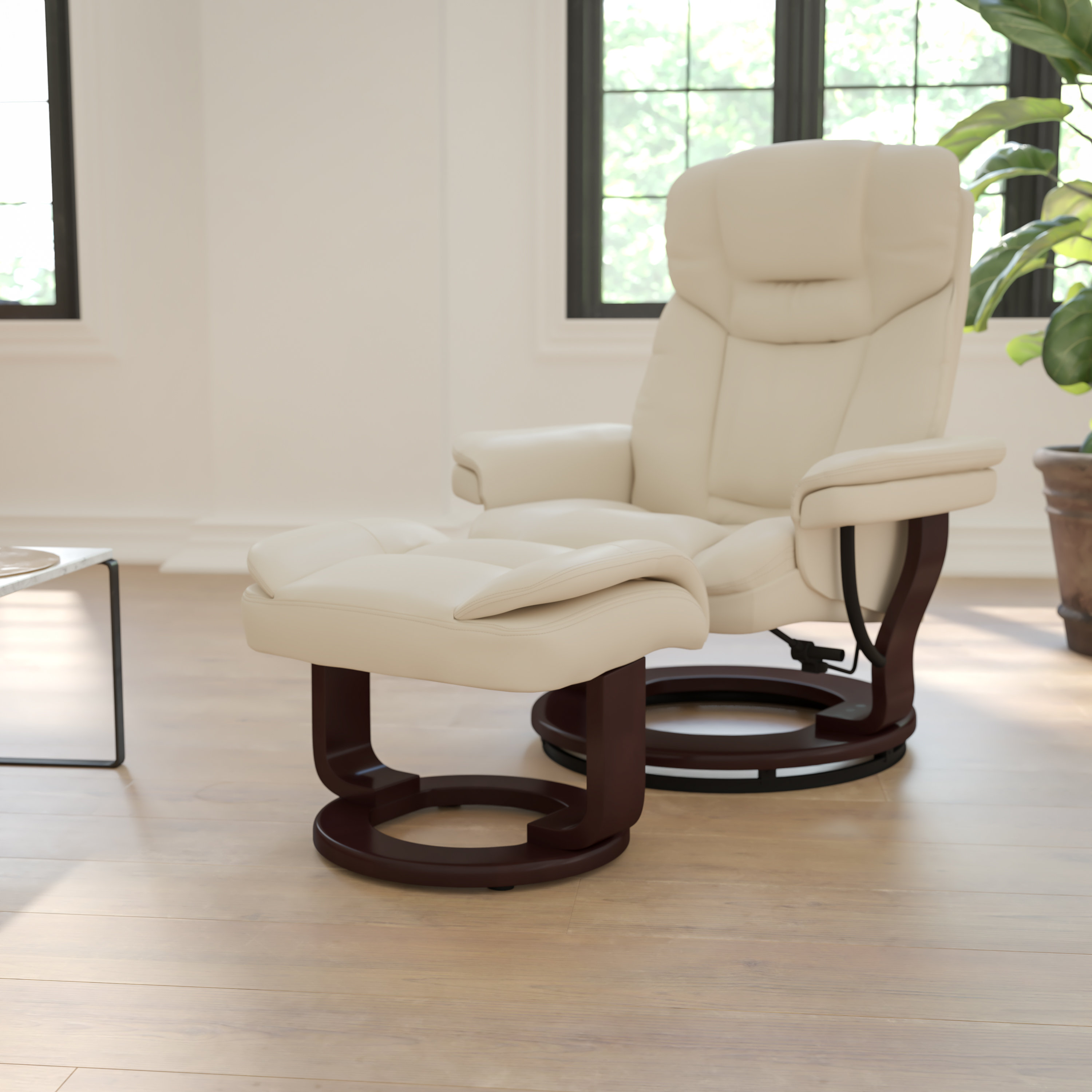 Contemporary recliner with ottoman discount
