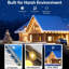 Illuminations extérieures de Noël 50 pi 36 ampoules blanc chaud 2700K IP65 1500Lume imperméable Installation facile avec adhésif 3M et vis pour patios