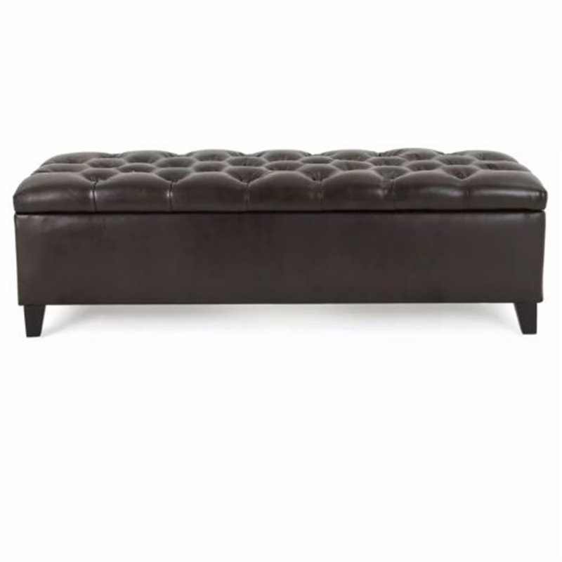 Bench with Storage, Rubber Wood Legs