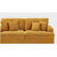 Canapé de 79,3 po de long en velours, avec 4 coussins assortis, design élégant, canapé 3 places spacieux et confortable, adapté aux salons modernes, orange