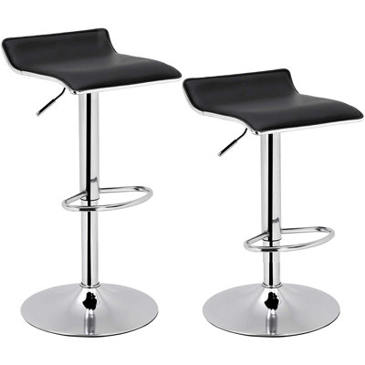 Ahking Swivel Upholstered Faux Leather Adjustable Height Counter Stool with Stainless Steel Frame