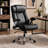 Extra-Wide, Oversized Faux Leather Office Chair — 500 lb Heavy-Duty Capacity, Adjustable Lumbar Support, Flip-Up Armrests, Silent Casters, Ergonomically Designed for Long-Term Sitting Comfort