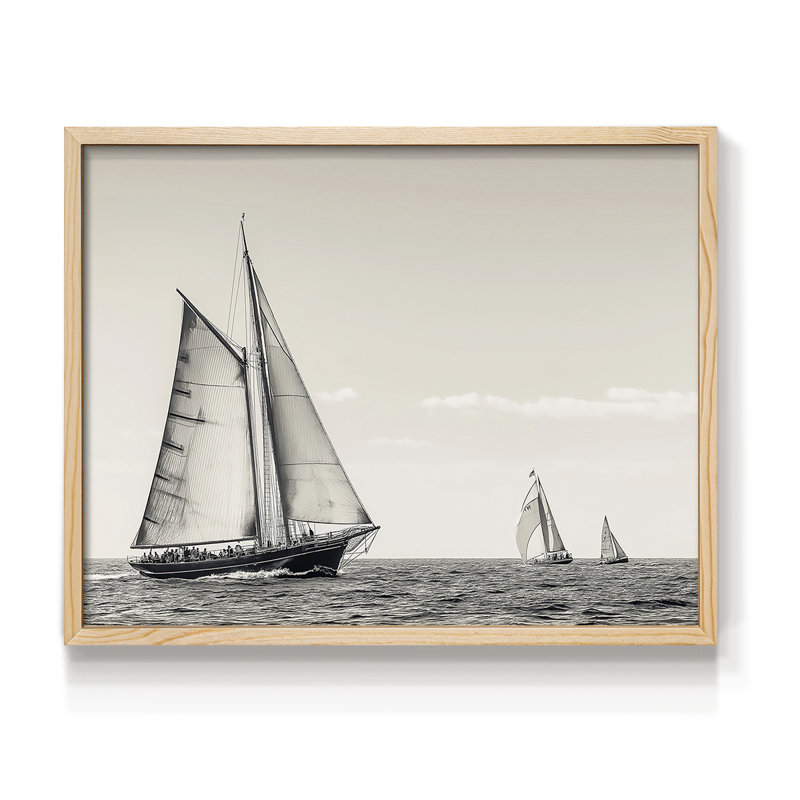 Série nautique -LI - Reproduction encadrée - réarmable, Naturel, H 22 po x l 28 po