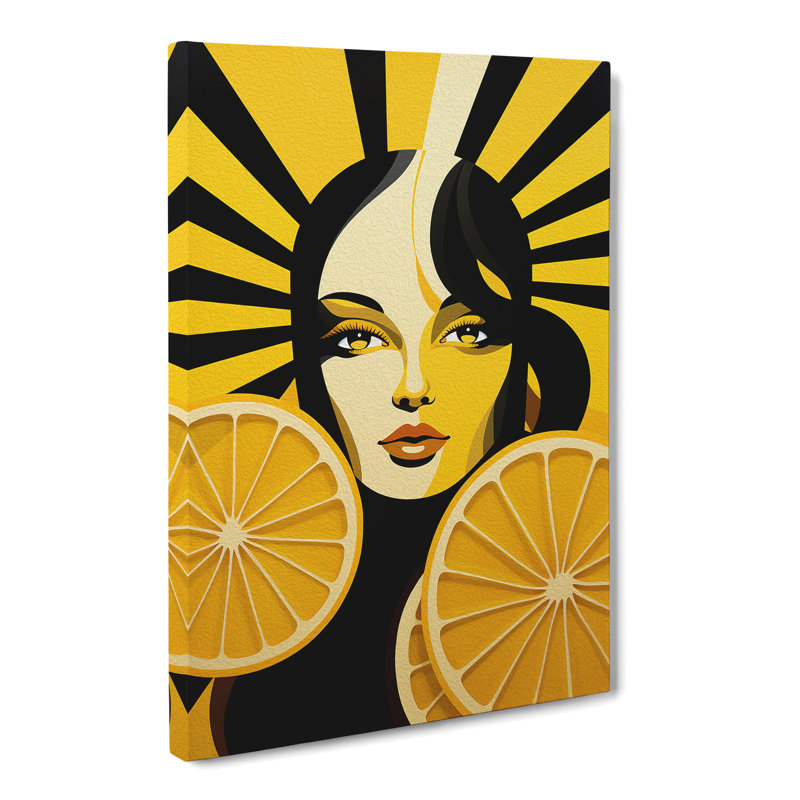Sliced Lemon Deco - Wrapped Canvas, 76cm H x 50cm W x 3cm D