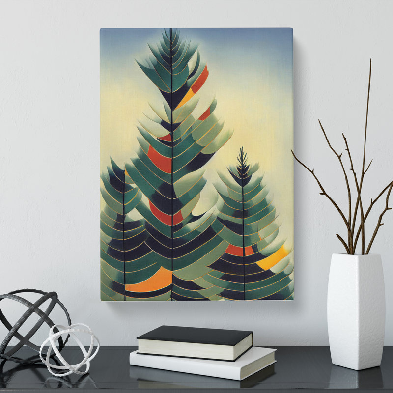 Gowers Pine Tree Design - Wrapped Canvas, 50cm H x 35cm W x 3cm D