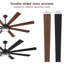 Ventilateur de plafond noir surdimensionné de 72 po à 8 pales avec lumière DEL à intensité variable et télécommande-557411780-557411781-557411387