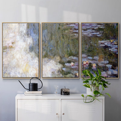 " Water Lily Pond " 3 - Pieces