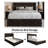 FULL SIZE WINGBACK PLATFORM LIFT UP STORAGE BED IN GREY VELVET-5935858-5935856