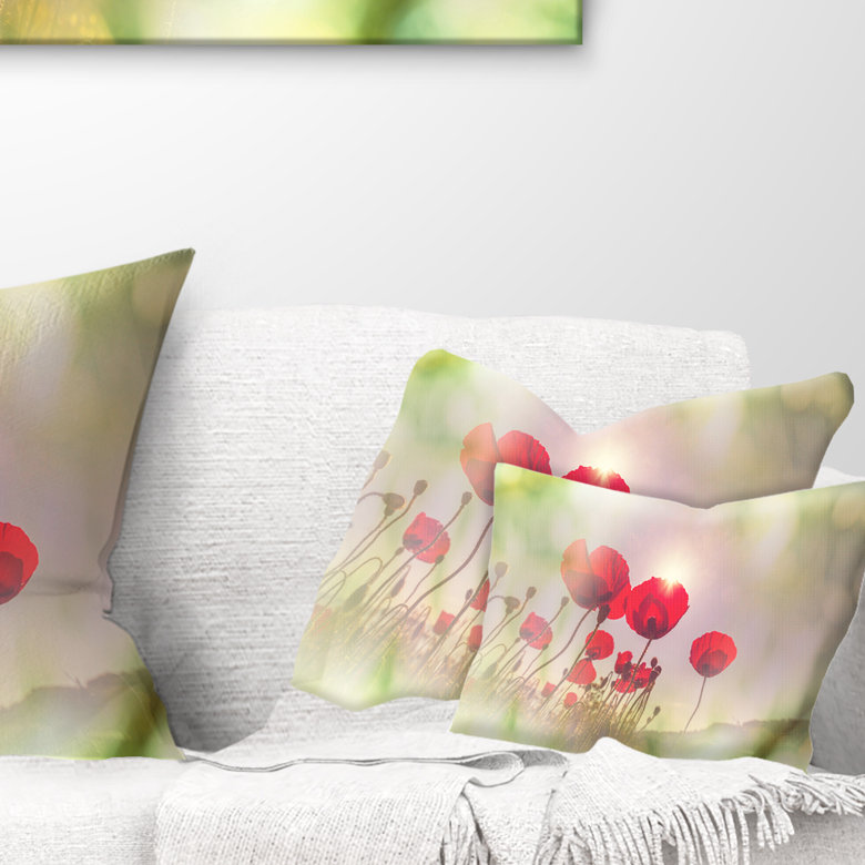 Coussin Floral, Rectangulaire, 12 po x 20 po