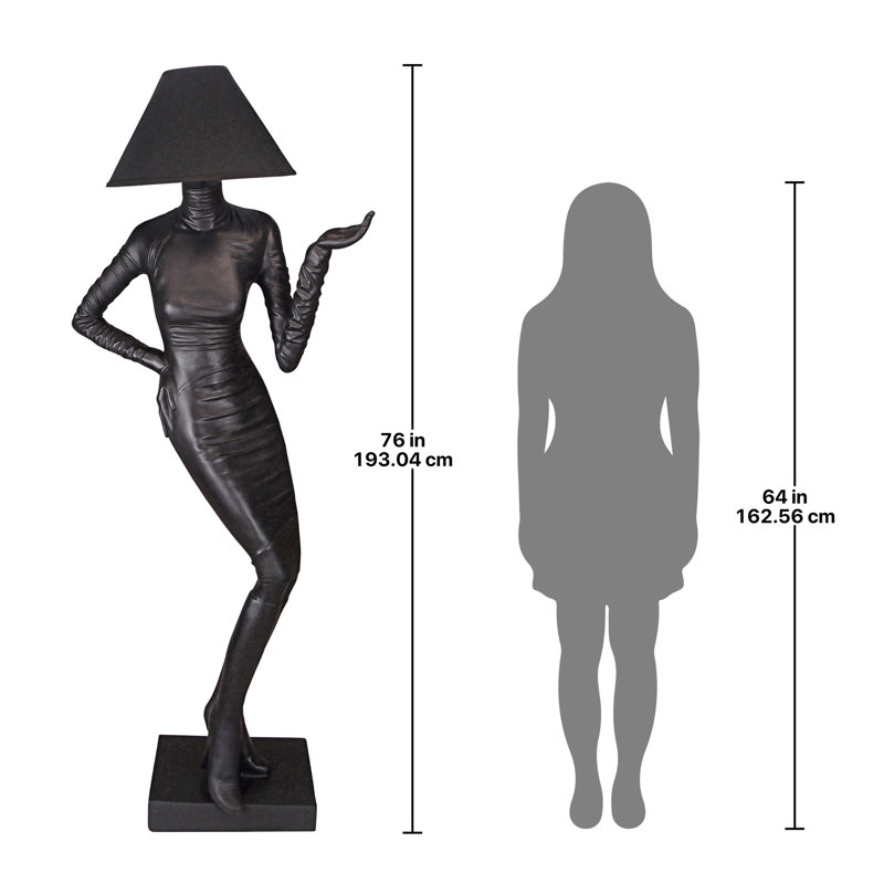 Mademoiselle 76'' Black Traditional Floor Lamp