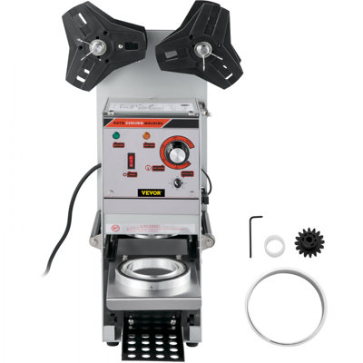 Machine de scellage de gobelet semi-automatique, scelleuse de gobelet 300-500 t / h, scelleuse de gobelet Boba noire, scelleuse de gobelet Boba de diamètre 90 / 95mm avec panneau de contrôle pour thé au lait