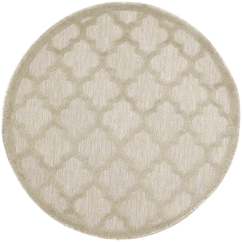 Monita Geometric Indoor / Outdoor Rug, Round 4'