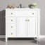 Meuble-lavabo de style spa de luxe avec lavabo 36 po, armoire verte avec tiroir rabattable, 2 portes à fermeture en douceur et poignées dorées, meuble-lavabo moderne en bois massif-1477221787