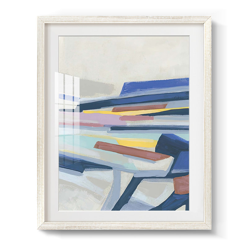 Mouvement tectonique bleu I - impression encadrée, H 25,5 po x l 17,5 po, Blanc