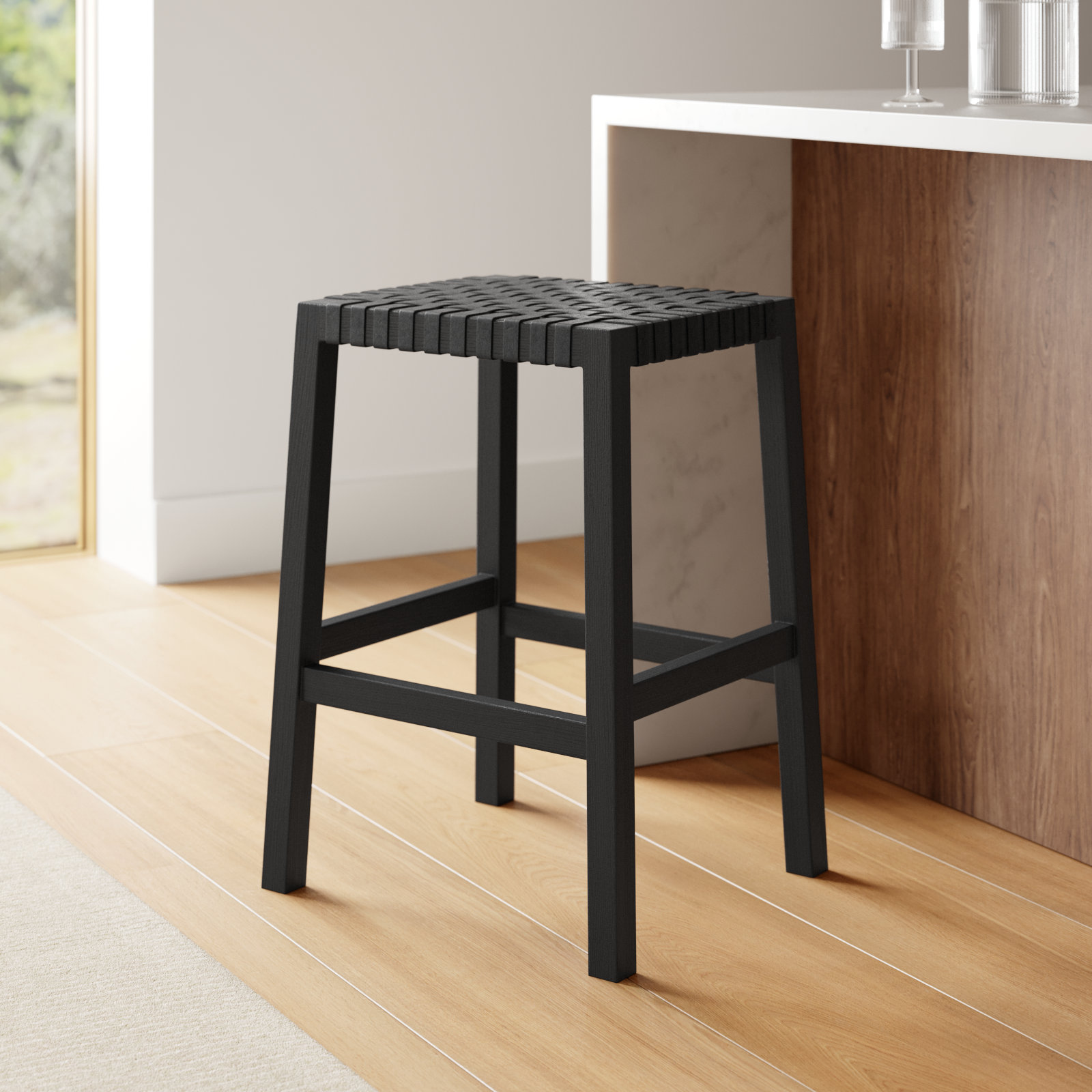 Boulevard 27" Bar Stool, Black