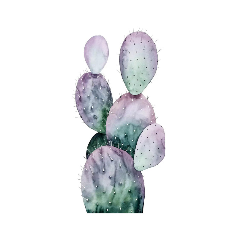 Purple Cactus II by Grace Popp - Wrapped Canvas Painting, 66.04 cm H x 45.72 cm W