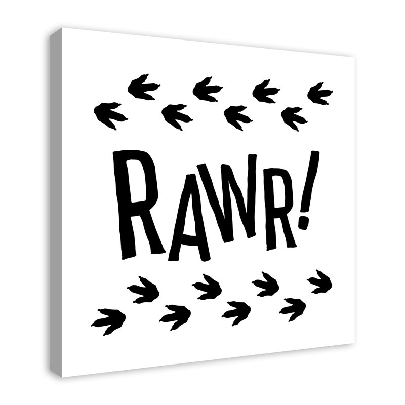 «Mallon Rawr Dinosaur Traces», art encadré, H 30 po x l 30 po x P 1,25 po, Toile tendue