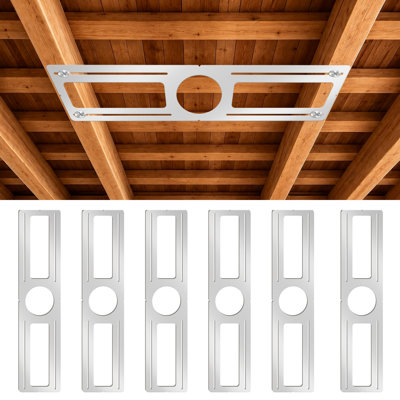 6-Pack 4.25 Inch New Construction Mounting Plate, Universal Cast Iron Rough-In Bracket for 4 Inch LED Recessed Lights, Shallow Housing Junction Box Plate for Remodeling & Ceiling Projects