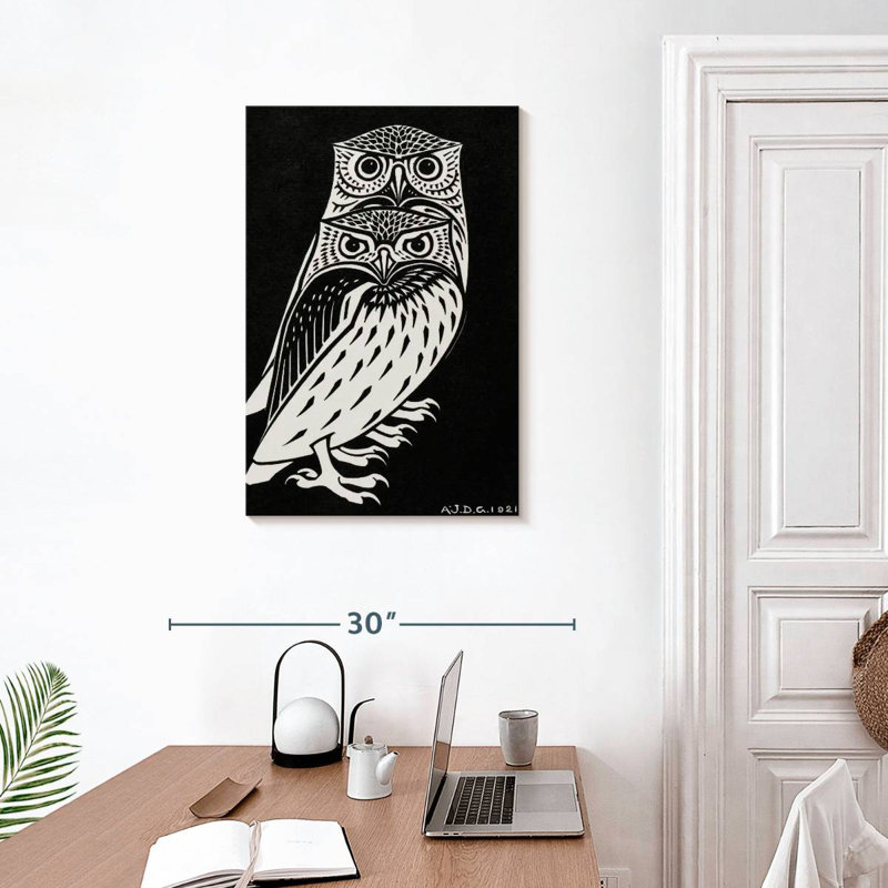 Brampt Two Owls 1921, 30" H x 20" W