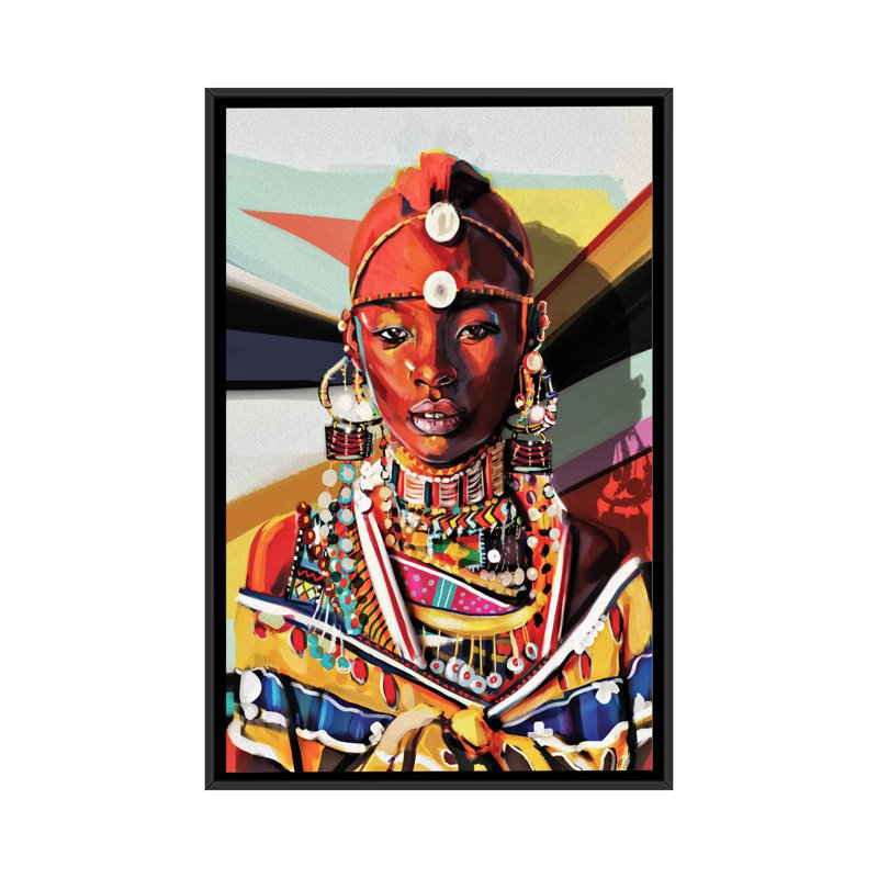 «Kenya», impression sur toile, H 26 po x l 18 po x P 1,5 po, Toile avec cadre noir, Pas de tapis