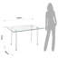 Zaiden Glass Top Metal Base Writing Desk