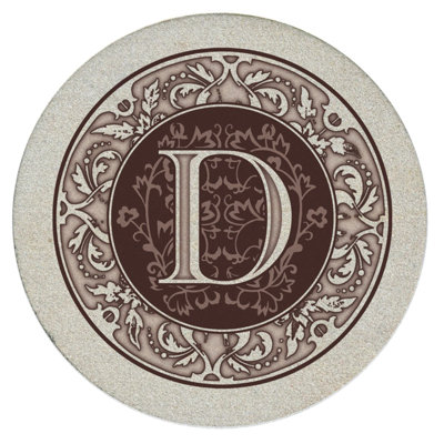 Monogram Letter 4-Pack Natural Sandstone Coasters