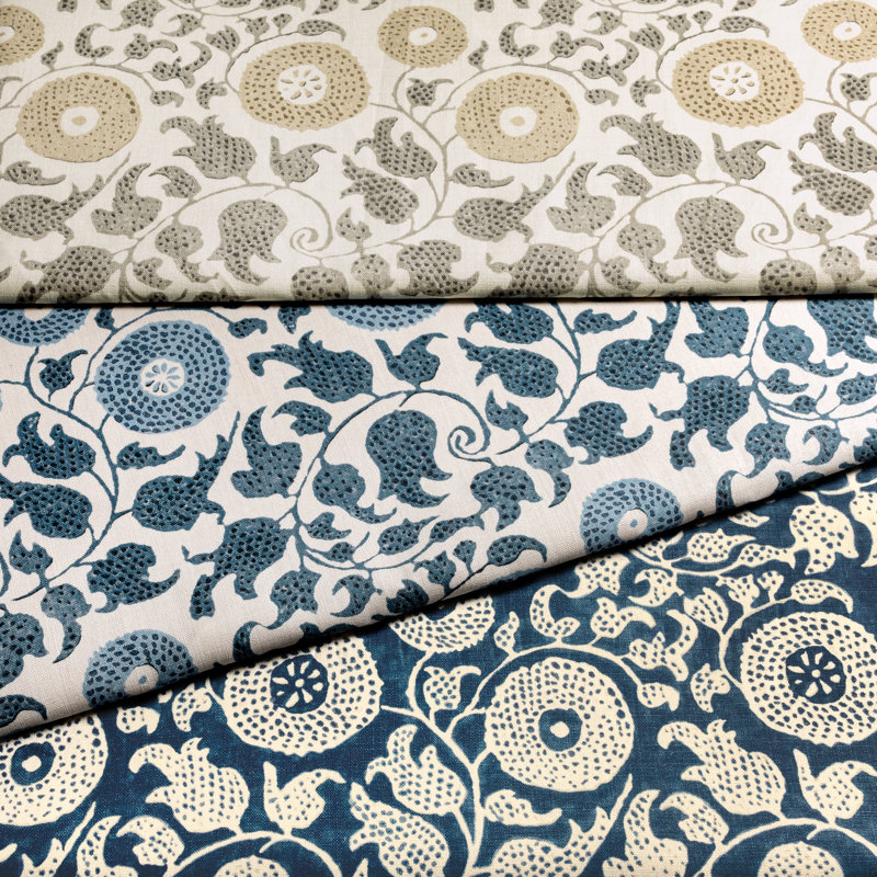 Eldora Print Fabric, Flax