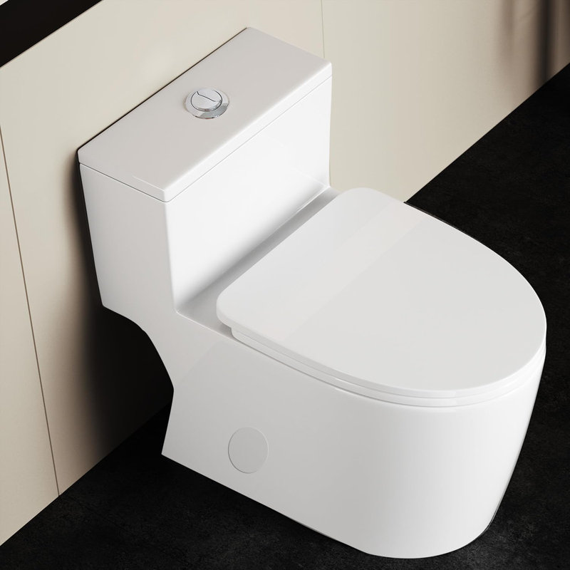 YINGZE YZ28N Elongated One Piece Toilet Dual Flush 1.1/1.6 GPF Soft Close Toilet Seat Standard Height For Modern Bathroom,12 Inches Rough-In, White