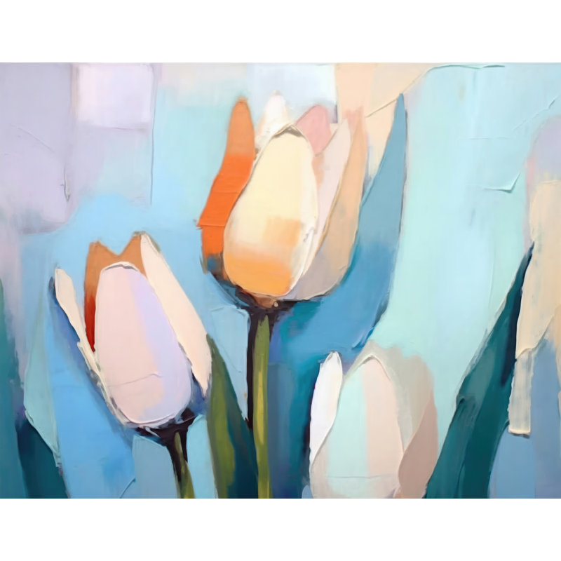 "Tulipes 4" sur toile, H 20 po x l 24 po
