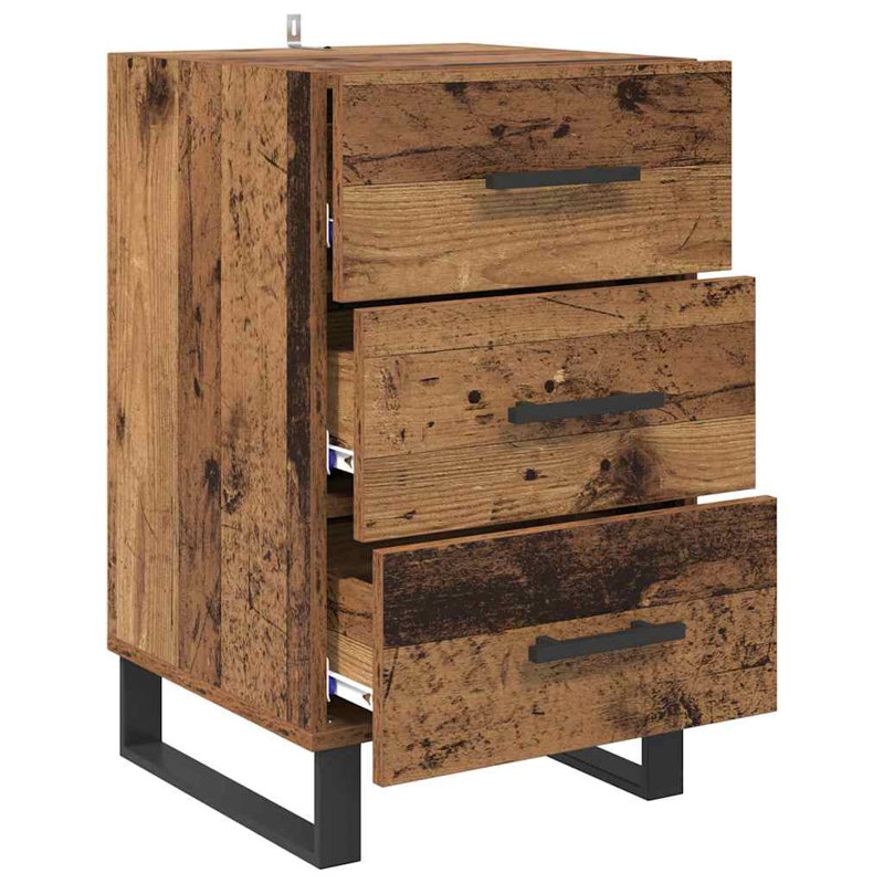 40cm W Manufactured Wood Bedside Table, Old Wood