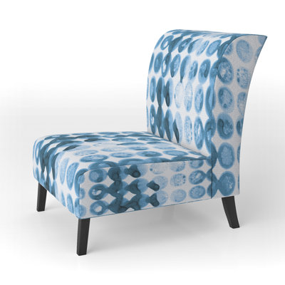 Watercolor Geometrical VII - Upholstered Contemporary Accent Slipper Chair
