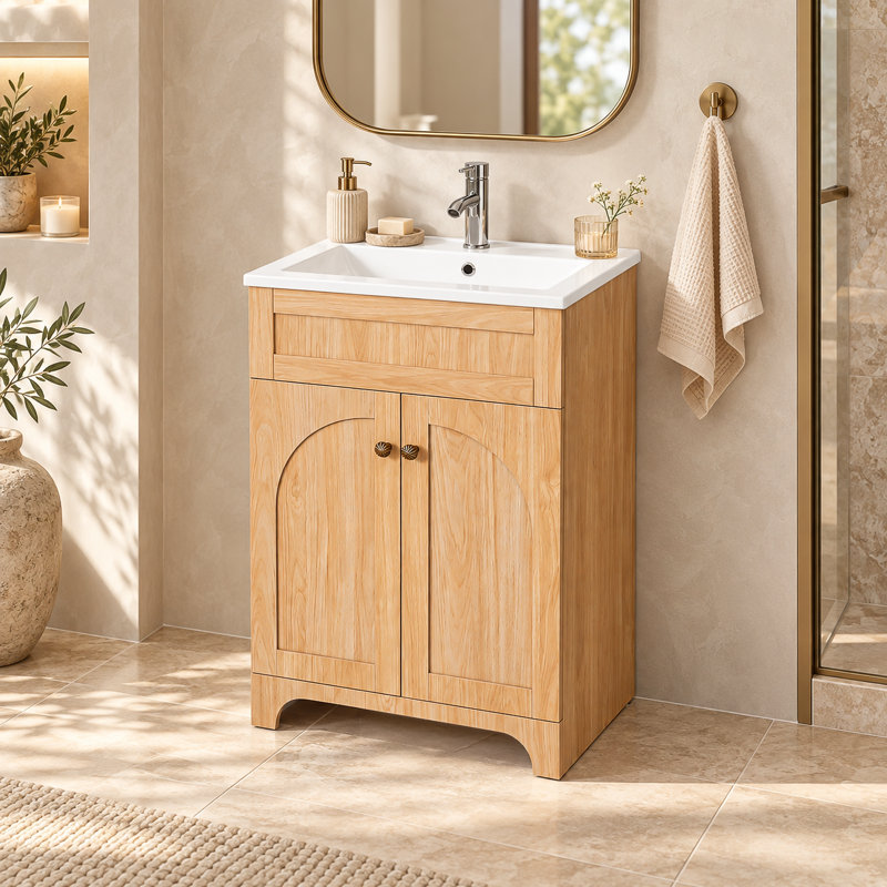 Freestanding Standard With Resin Top, Brown