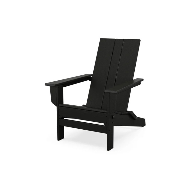 Chaise Adirondack pliante en polyéthylène haute densité 28,7 po, Noir