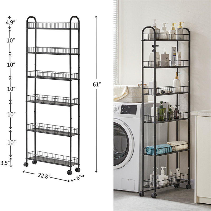 Rayonnage Meyer 22,8 "avec roues Mey, Brun antique