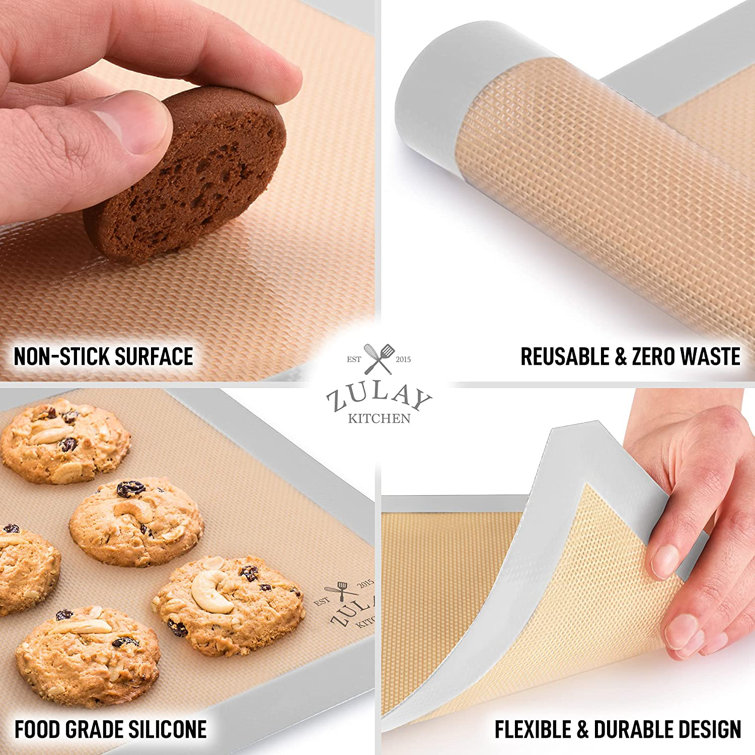 Zulay Kitchen (2 Pack) Silicone Baking Mat Sheet Set - Reusable Baking —  CHIMIYA